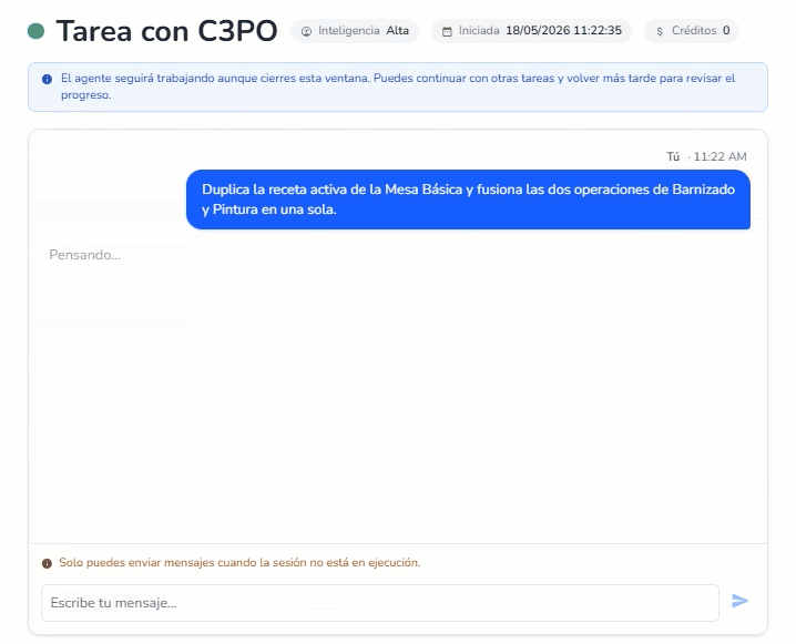 Configura cada agente con instrucciones, permisos y programación