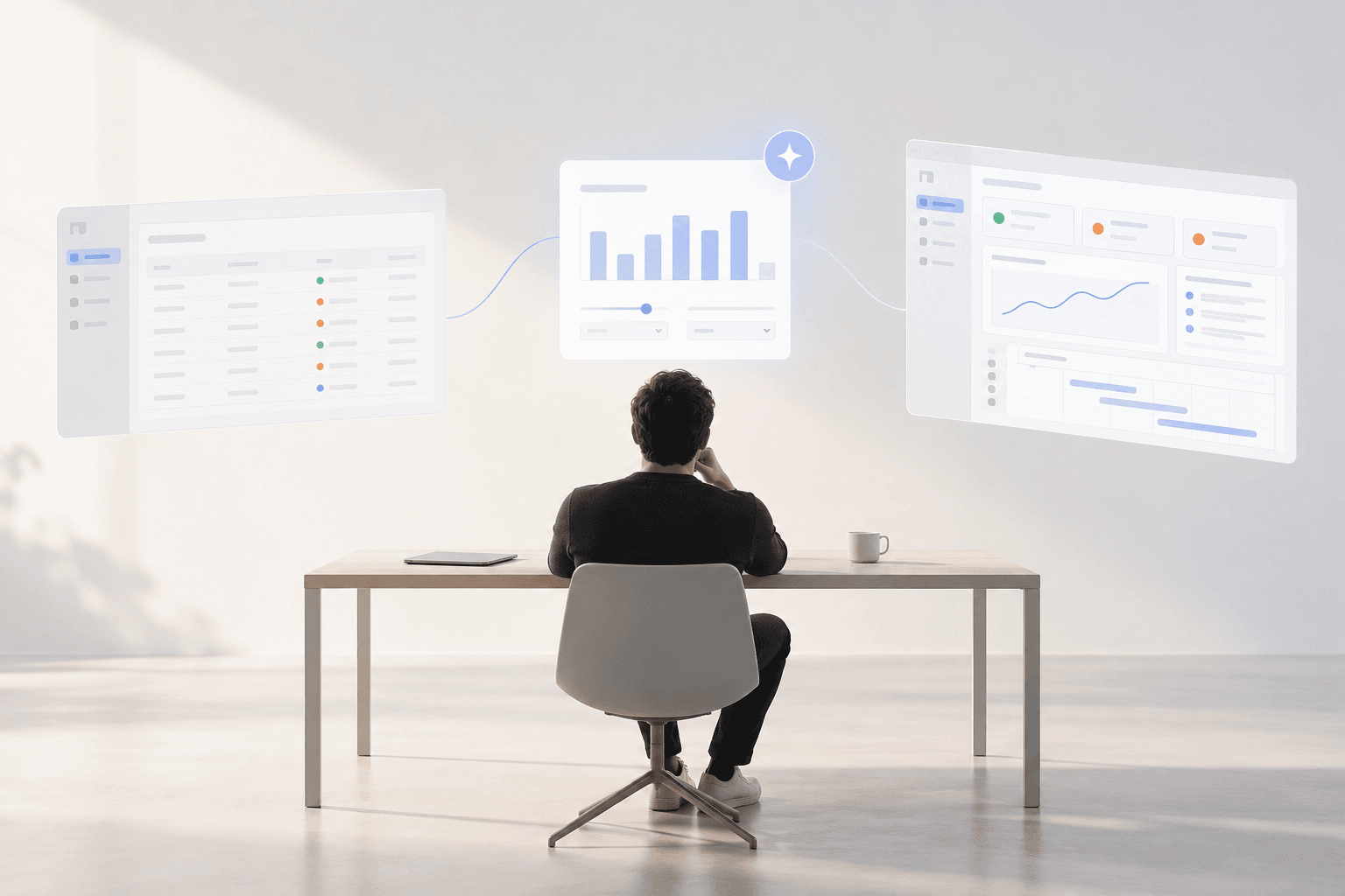 Flujo de interfaces flotantes en calma