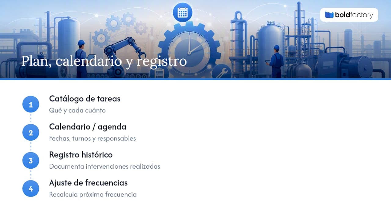 Relación entre el plan del calendario y el histórico
